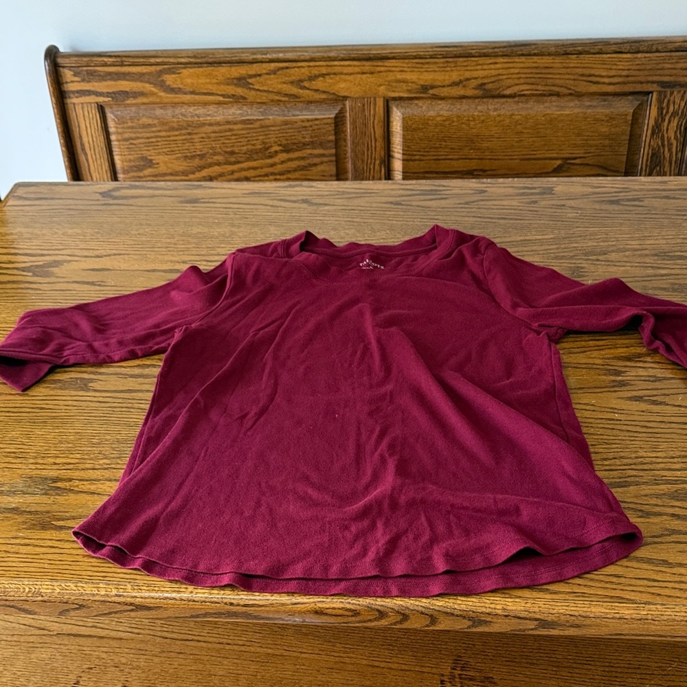 Talbots Rich Burgundy Long Sleeve Top